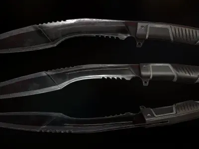 Knife Kukri - Rambo Low-poly 3D model