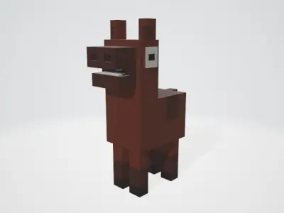 Crossy Road type game Horse and Rider Low-poly 3D model