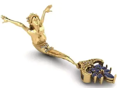 mermaid magerit pendant 3D print model