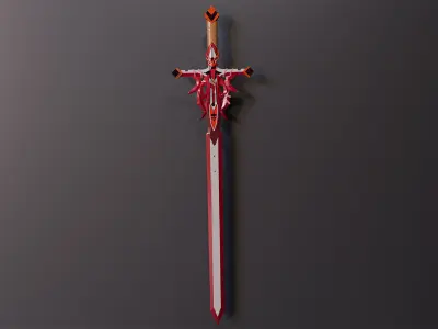 Fantasy sword Low-poly 3D model 13
