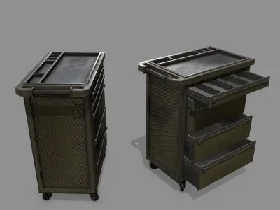 Cupboard metal cabinet with drawers Low-poly 3D model get