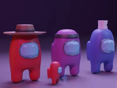 Among Us Character Pack - Basic Character - Hats and Mini Low-poly 3D model