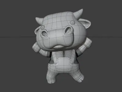 Cute Cow 3D Illustration 3D model
