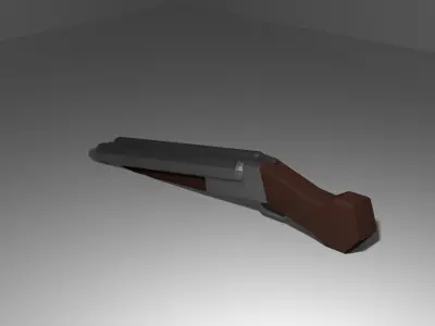 Low Poly Double Barrel Shotgun Low-poly 3D model