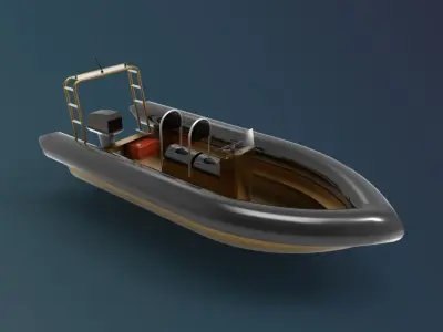 Rib boat new model 3D model