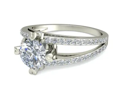Solitaire Engagement Ring 3D print model 30
