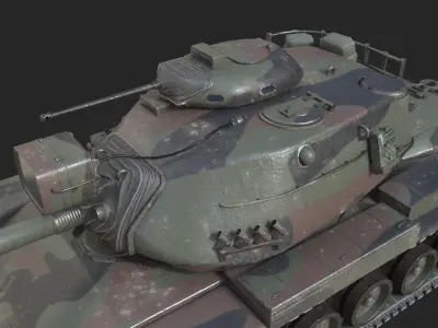 3 coatings of Taiwan M60A3 Patton Tiger Main Battle Tank Low-poly 3D model