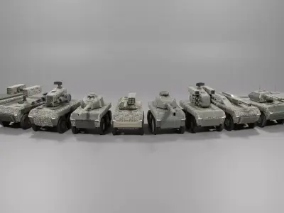 Low-Poly Armored Vehicles Pack Free low-poly 3D model
