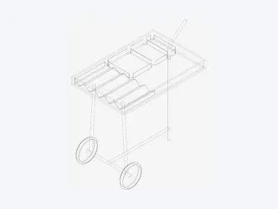 Furniture - Contemporary - Bond - Serving Trolley Low-poly 3D model
