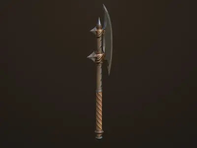 Battle Axe 15 All PBR Unity UE Textures Included Low-poly 3D model
