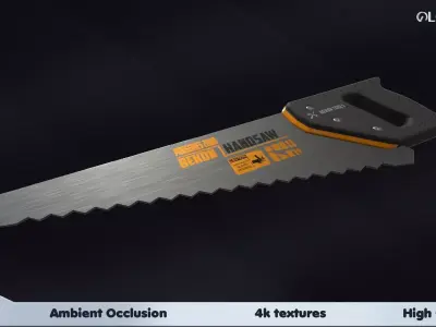Hand Saw Low-poly 3D model