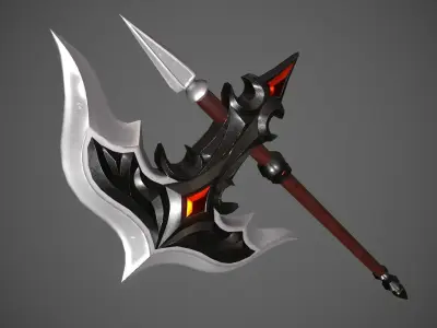 Fantasy dark axe Low-poly 3D model