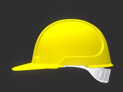 Realistic Worker Helmet 3D Model with Detailed Low-poly 3D model