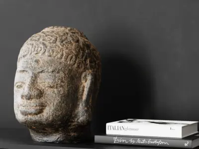  Buddha Head Statue Decoration Model 