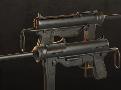 M3 Grease Gun Low-poly 3D model purchase