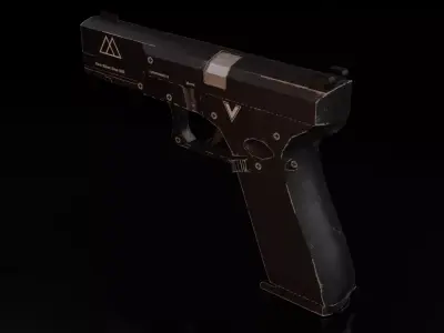 GLOCK gun Free low-poly 3D model buy