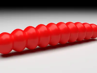 Red Monster Worm 3D model