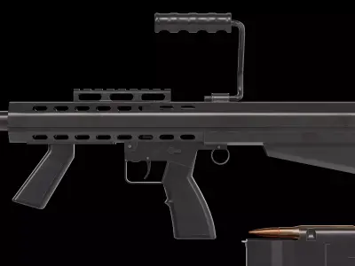 Barrett M82A2 bullpup rifle Low-poly 3D model
