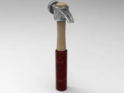 Hammer LowPoly PBR Model with handle Free low-poly 3D model