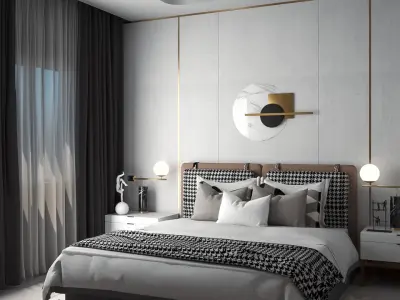 Modern Bedroom Scene 3D model purchase