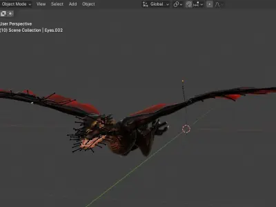 Baby Wyvern Rigged Low-poly 3D model