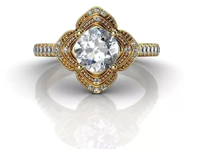 Antique Style Wedding Rings 3D print model