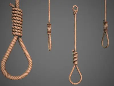 Suicide Execution Rope Low-poly 3D model