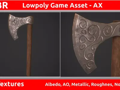 Ax PBR GameReady pbrploy game asset Low-poly 3D model