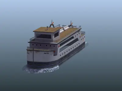 Passenger Ferry Low-poly 3D model