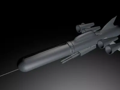 Submarine War Vehicle Low-poly 3D model