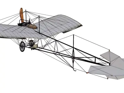 Santos-Dumont 20 Demoiselle Low-poly 3D model