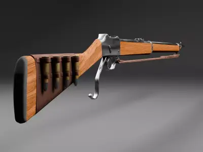 Henry Rifle 1860 Low-poly 3D model Free low-poly 3D model