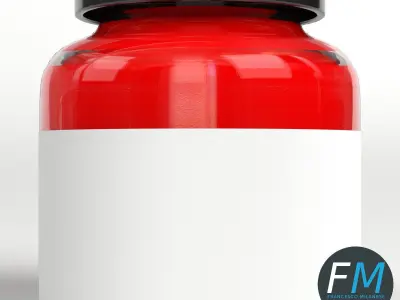 Acrylic Fluorescent Ink Bottle 3D model