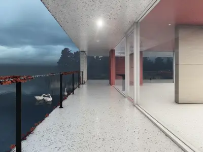 Modern Lake House 3D model purchase