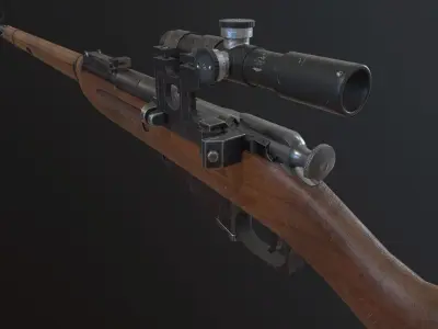 Soviet Mosin-Nagant M38 Low-poly 3D model