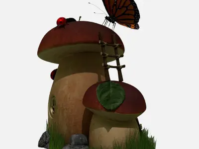 Fairy mushroom home fantasy series 3D model