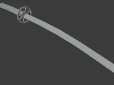 Realistic PBR Japanese Katana 3D model
