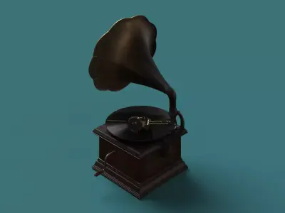 GRAMOPHONE BROWN Low-poly 3D model