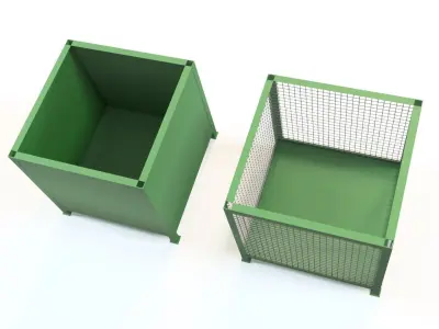 Industrial material crates Low-poly 3D model