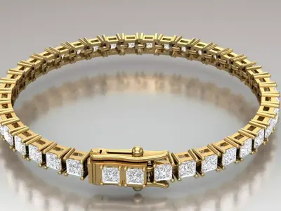 Tennis Bracelet  Princess TBP47320 3D print model
