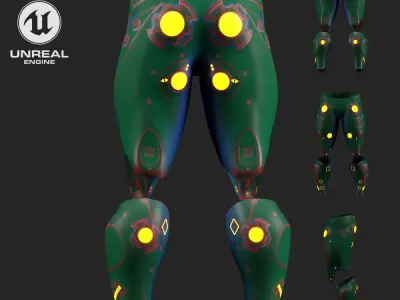 Scifi Legs Number01 - 3D Asset Game Model PBR - 3D model Free low-poly 3D model