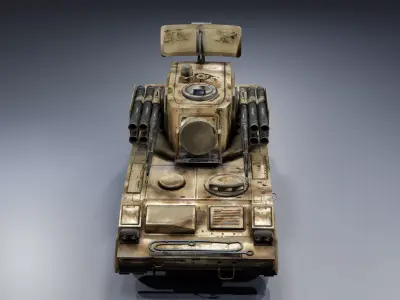 Military tank Low-poly 3D model get