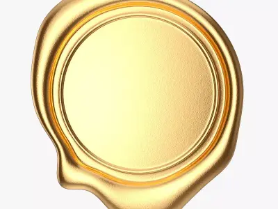 Golden Wax Seal Mockup 3D model