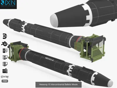 Ballistic Cruise defense missile collection Max Blender PBR Pack