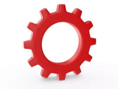 Red Gear Low-poly 3D model