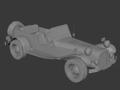 Ruska Regina  Vintage 1930s Classic Roadster Car 3D Model 3D model