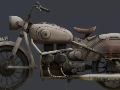 Motorcycle  Low-poly 3D model