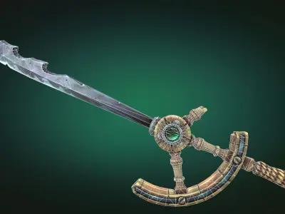 Coastal sword Low-poly 3D model