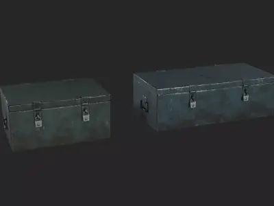 Realistic Openable Metal Box Low Poly Low-poly 3D model