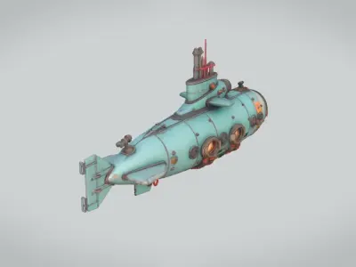 Submarine Low-poly 3D model by Adrian-Kulawik